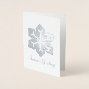 Säsongens hälsningar Snowflake Helgdag jul Folierat Kort