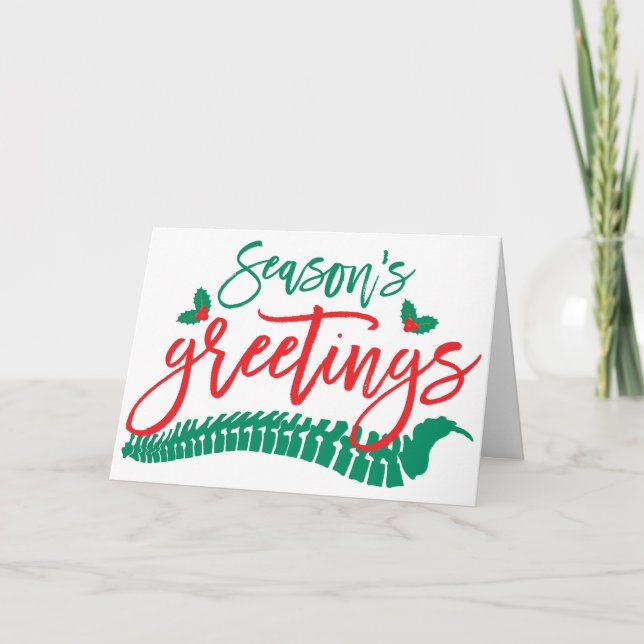 Säsongens hälsningar Spine och Holly Chiropraktic Helgkort (Framsida)