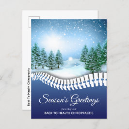 Säsongens hälsningar Vinter Scene Blue Chiroprakti Helg Vykort