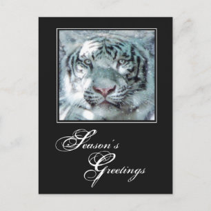 Säsongens hälsningar Vinter White Tiger Helg Vykort
