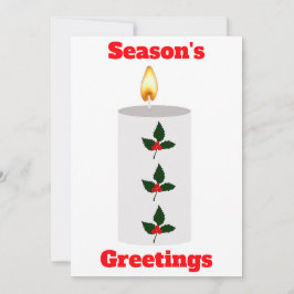 Säsongens hälsningar Vit ljus med Holly Card Inbjudningar