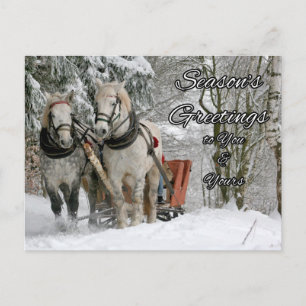 Säsongens hälsningar Winter Horses Vykort