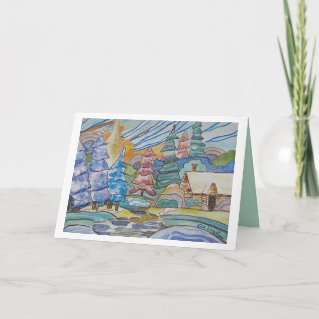 Säsongens hälsningar Winter Wonderland Helgkort (Framsida)