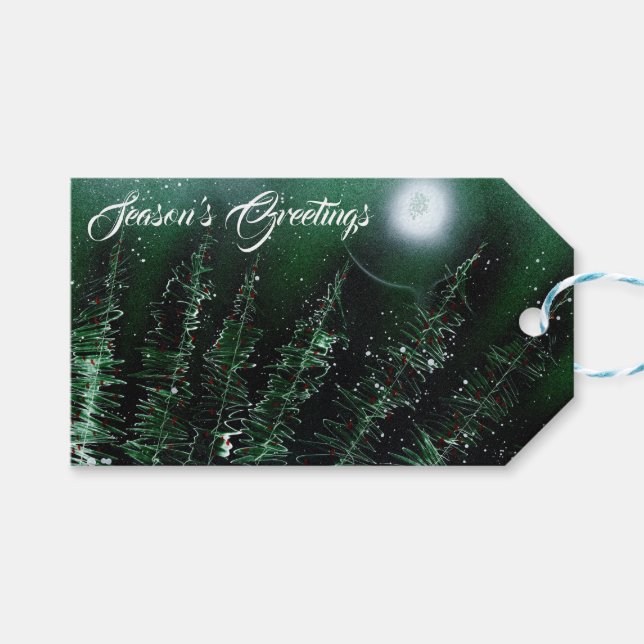Säsongens hälsningar Wintergreen Presentetikett (Framsidan (Horisontell))