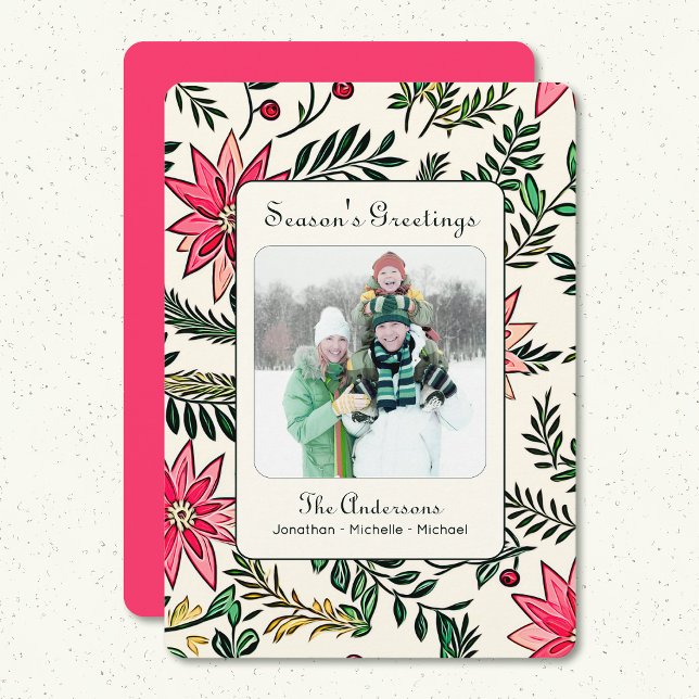 Säsongens hälsningsfras Anpassningsbar Photo Flat  Julkort (Skapare uppladdad)