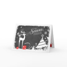 Säsongens hälsningskort, Helgdag | Faux Chalkboard