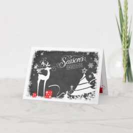 Säsongens hälsningskort, Helgdag | Faux Chalkboard Helgkort