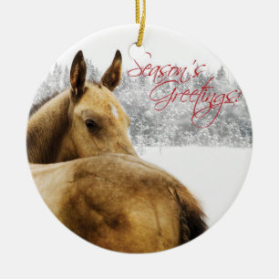 Säsongens hälsningsmål julgransprydnad keramik