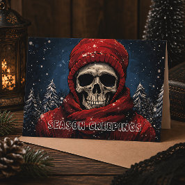 Säsongens krypande vinterskelett spöklik jul julkort