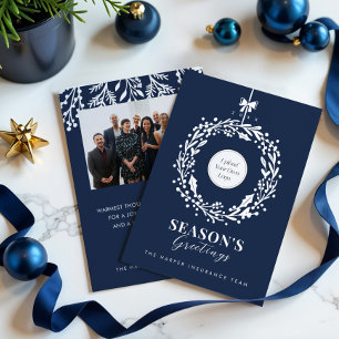 Säsongens Logotyp och foto för utandning i Hälsnin Julkort