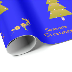 Säsongens Papper för ombyggnad av Hälsning Blue Gu Presentpapper
