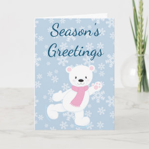 Säsongens Snöflingor Polar Bear Skate Helgkort