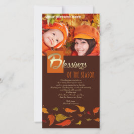 Säsongens välsignelse. Thanksgivingens fotokort Julkort