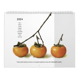Säsonger till en bakgård, Persimmon Träd-fotografi Kalender