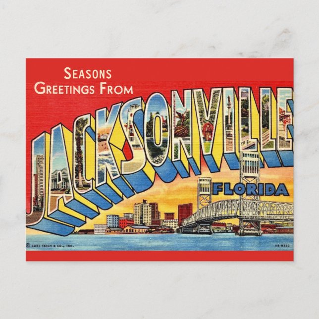 Säsongs Hälsningar Jacksonville  Vykort (Framsida)