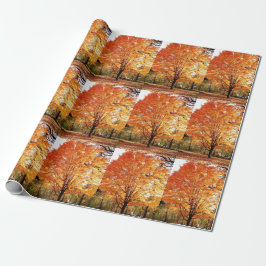 Säsongsbetonad höst lönnlövträd / Orange blad Presentpapper