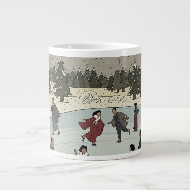 Säsongsbetonad isskridskoåkning jumbo mugg (Framsidan)