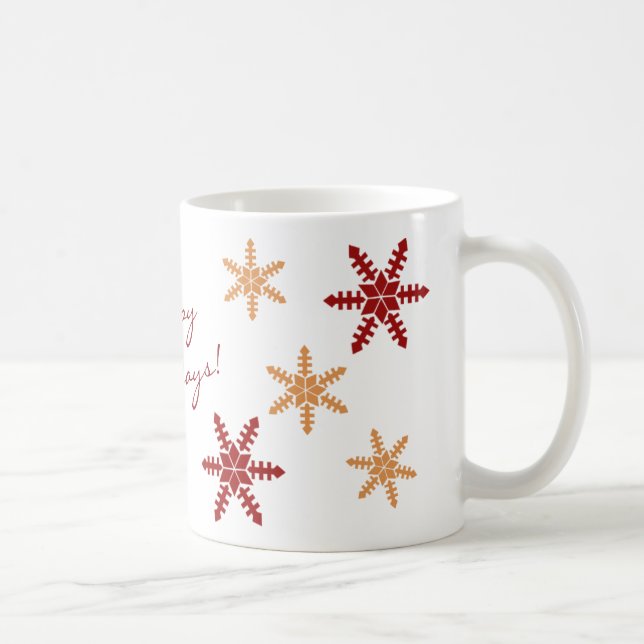 Säsongsbetonad snöflingorglad helg med text kaffemugg (Höger)