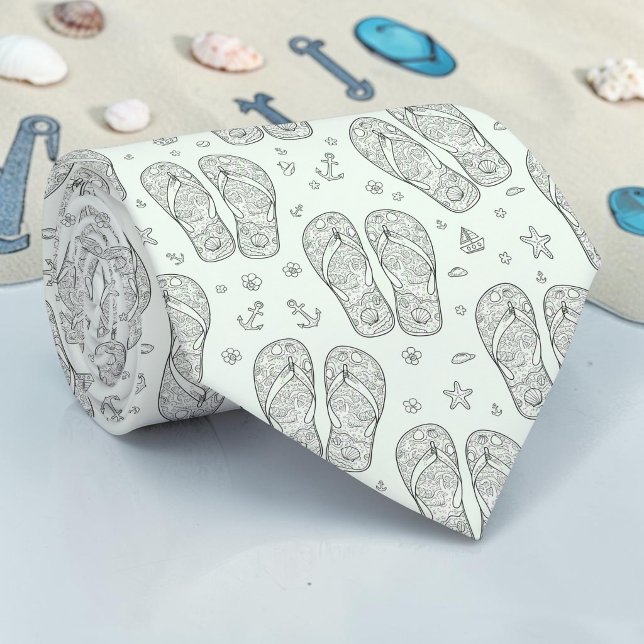 Säsongsbetonad sommar flip flop mönster halsduk ti slips (Skapare uppladdad)