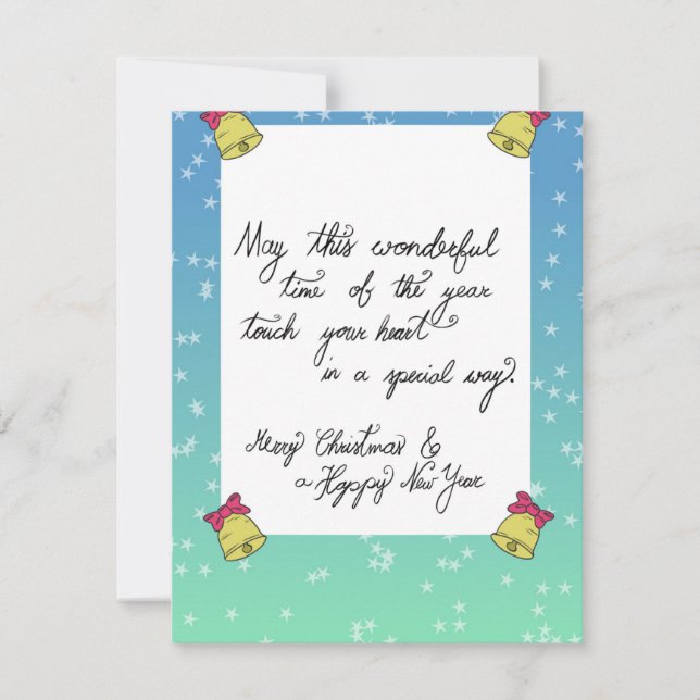 Säsongsbetonad text Platt julkort (Framsida)