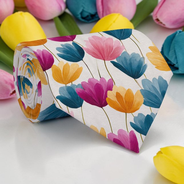 Säsongsbetonad vår färgrik blomster halsduk tie slips (Skapare uppladdad)