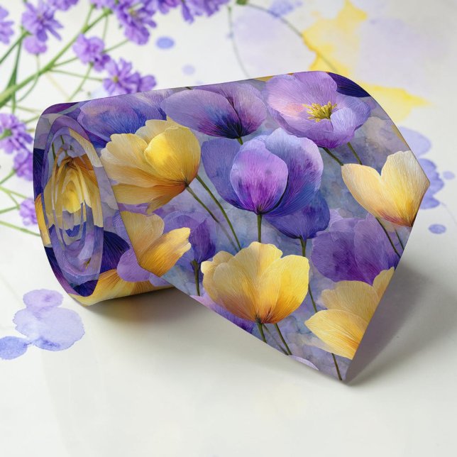 Säsongsbetonad vår färgrik blomster halsduk tie slips (Skapare uppladdad)