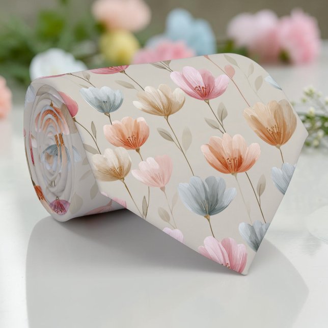 Säsongsbetonad vår Tulpin Blommig halsduk Tie Slips (Skapare uppladdad)