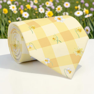 Säsongsbunden vårgul blomster halsduk slips