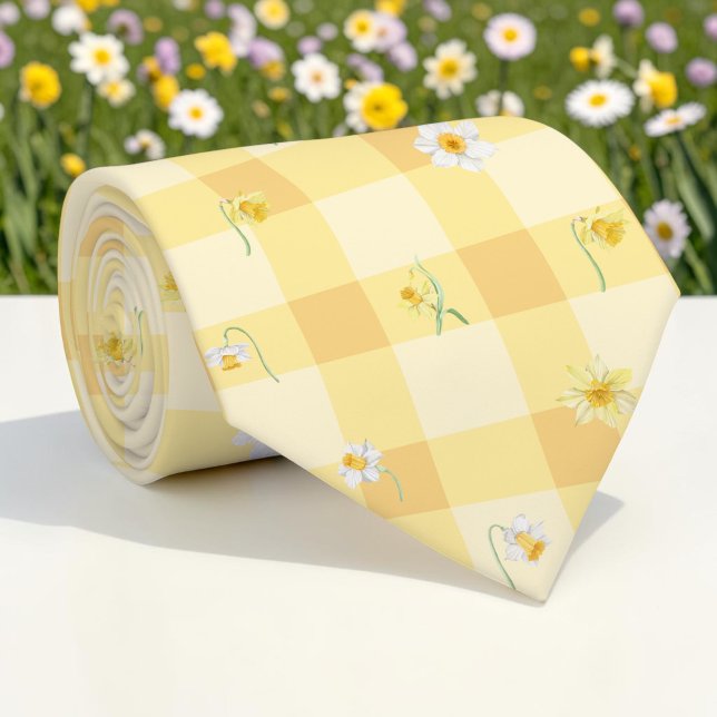 Säsongsbunden vårgul blomster halsduk slips (Skapare uppladdad)