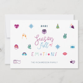 Säsongsfoto för Känslor Roligt Jul Emoji Photo Julkort