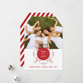 Säsongsfoto med Gott nytt år Red Seal Julkort