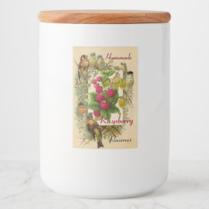 SÄSONGSFRUKT/FÅGLAR OCH RASPBERRIES BEVARAR MAT ETIKETT