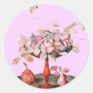 SÄSONGSFRUKT/JASMINES,BLOMMOR,KRYSSES Rosa Runt Klistermärke