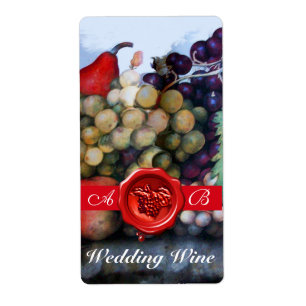 SÄSONGSFRUKTER BRÖLLOP VIN RED VAX SEAL MONOGRAM FRAKTSEDEL