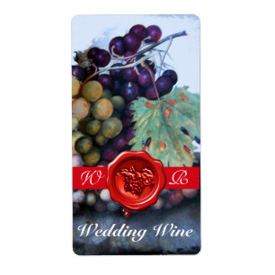 SÄSONGSFRUKTER BRÖLLOP VIN RED VAX SEAL MONOGRAM FRAKTSEDEL