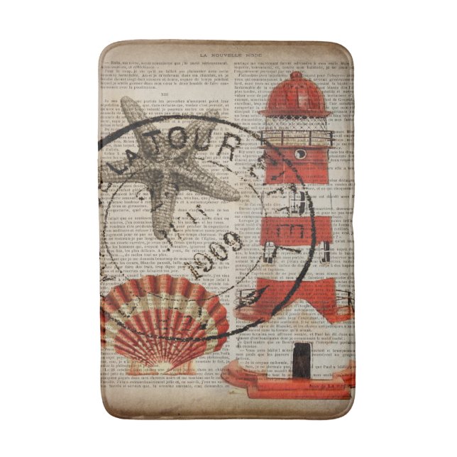 Säsongsfyr för marinens kuststrand badrumsmatta (Framsidan (Vertikal))