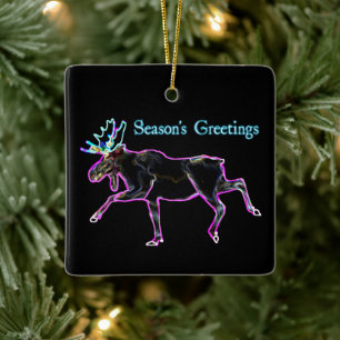 Säsongshälsningar - Electric Moose Julgransprydnad Keramik