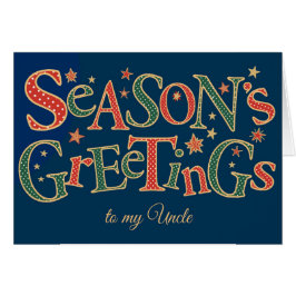 Säsongshälsningar för farbror Red Grönt Polkas Hälsningskort