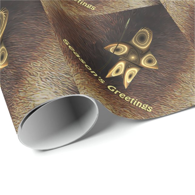 Säsongshälsningar - Fractal Inuit Hunter Presentpapper (Rullad Hörn)