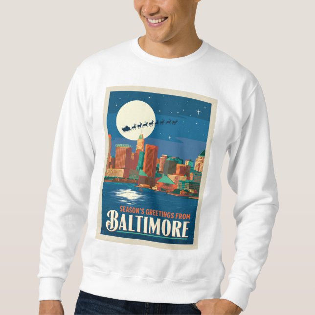 Säsongshälsningar från Baltimore Lång Ärmad Tröja (Framsida)