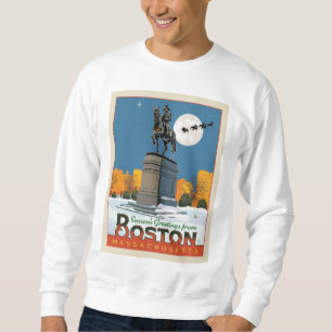 Säsongshälsningar från Boston Common! Lång Ärmad Tröja