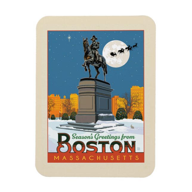 Säsongshälsningar från Boston Common! Magnet (Vertikal)