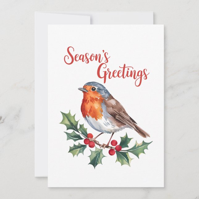 Säsongshälsningar från Cheerful Robin Inbjudningar (Framsida)