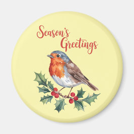 Säsongshälsningar från Cheerful Robin Magnet