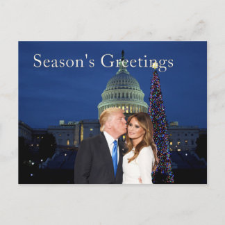 Säsongshälsningar från Donald och Melania Helg Vykort