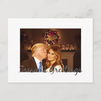 Säsongshälsningar från Donald och Melania Helg Vykort