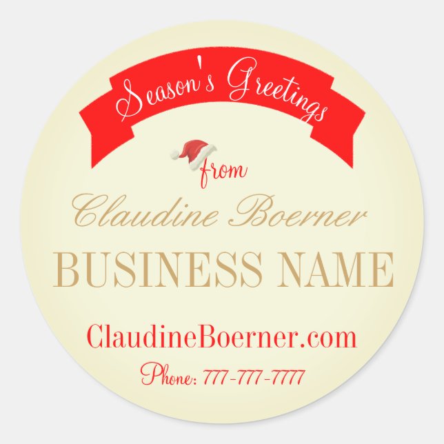 Säsongshälsningar från etiketter på affärsmärken (Framsida)