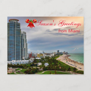 Säsongshälsningar från Miami Helgdag Postcard Helg Vykort