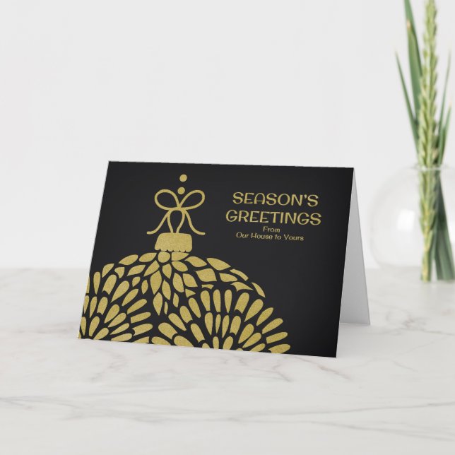 Säsongshälsningar från vårt hus till er helgkort (Framsida)