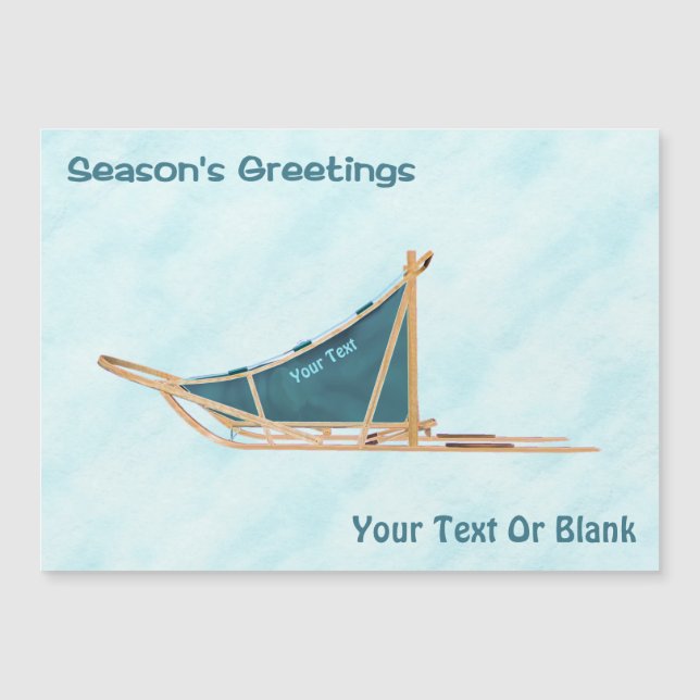 Säsongshälsningar - Hund Sled på Snö (Framsida)